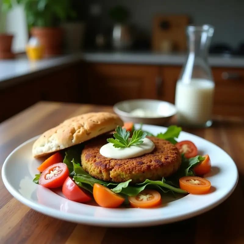 Falafel al Horno con Tahini y Pan de Pita Integral: Receta Árabe Sin Freír