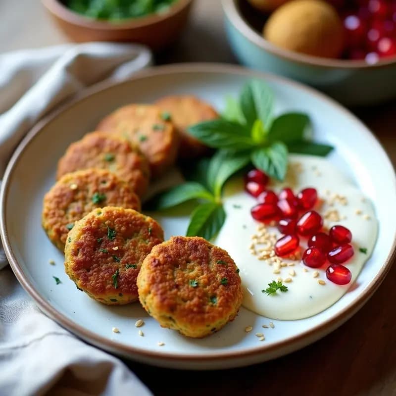 Falafel al Horno con Salsa de Yogur y Granados: Receta de Oriente Medio Sin Freír