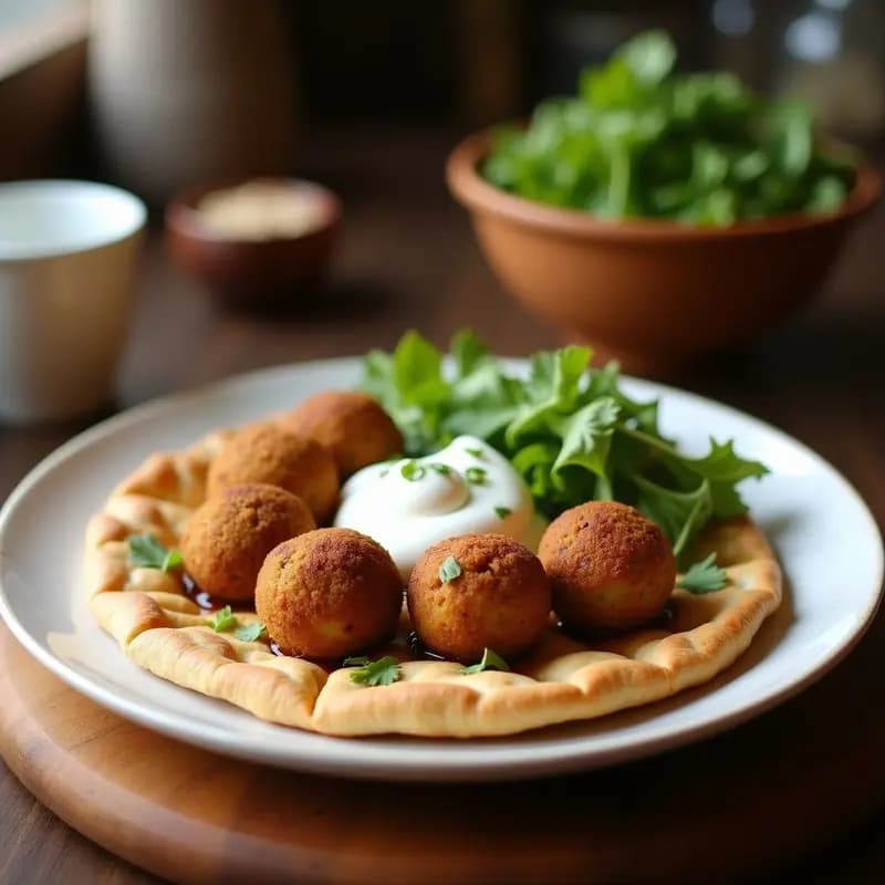 Bolas de Falafel al Horno con Yogur de Soja y Ensalada de Pepino: Receta Árabe Sin Fritura