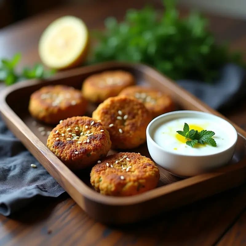 Falafel al Horno con Salsa de Yogur Vegano y Hierbas Frescas: Receta Israelí Sin Gluten