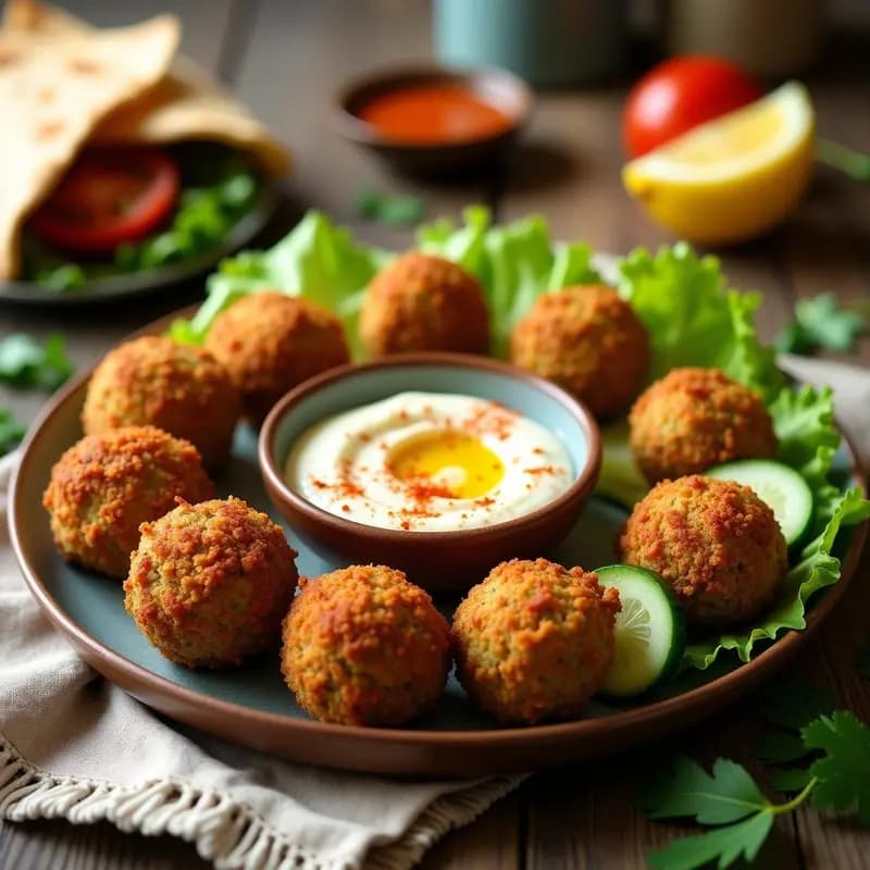 Falafel Libanes con Hummus y Pan Pita: Receta Vegana y alta en Fibra