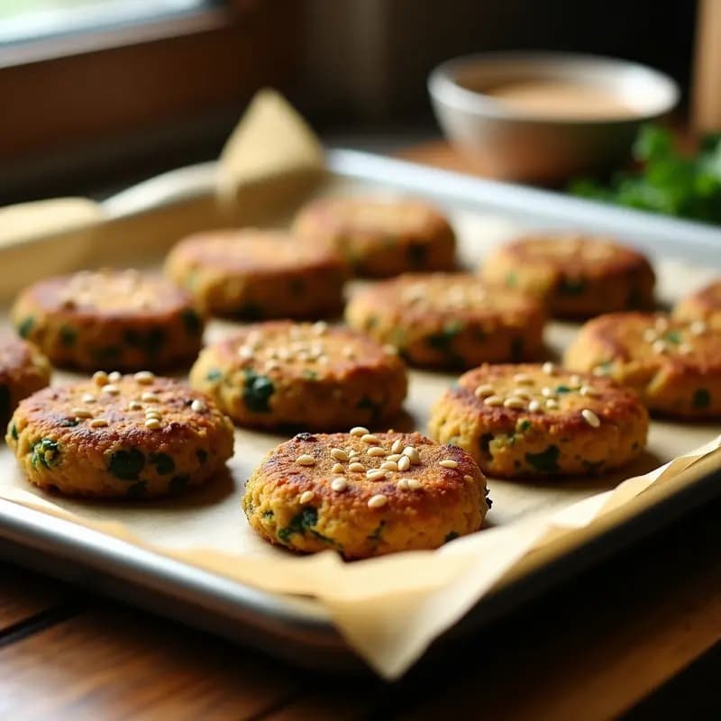 Falafel de Lentejas y Espinacas al Horno: Receta Árabe Crujiente y Sin Aceite