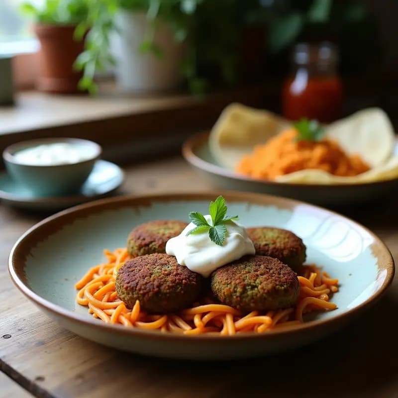 Falafel de Lentejas con Harissa y Yogur de Coco: Aperitivo Tunecino en Airfryer