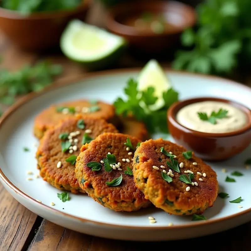 Falafel de Lentejas Corpus con Hierbas Frescas: Receta Libanesa Sin Garbanzos en Airfryer