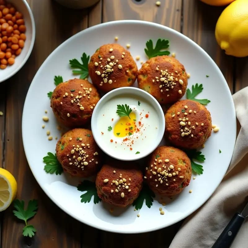 Falafel de Lentejas Rojas y Ajo Negro: Versión Sin Harina en Airfryer