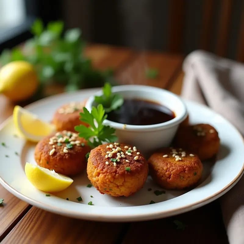 Falafel de Lentejas Rojas con Salsa de Ajo Negro: Receta Libanesa en Olla Exprés