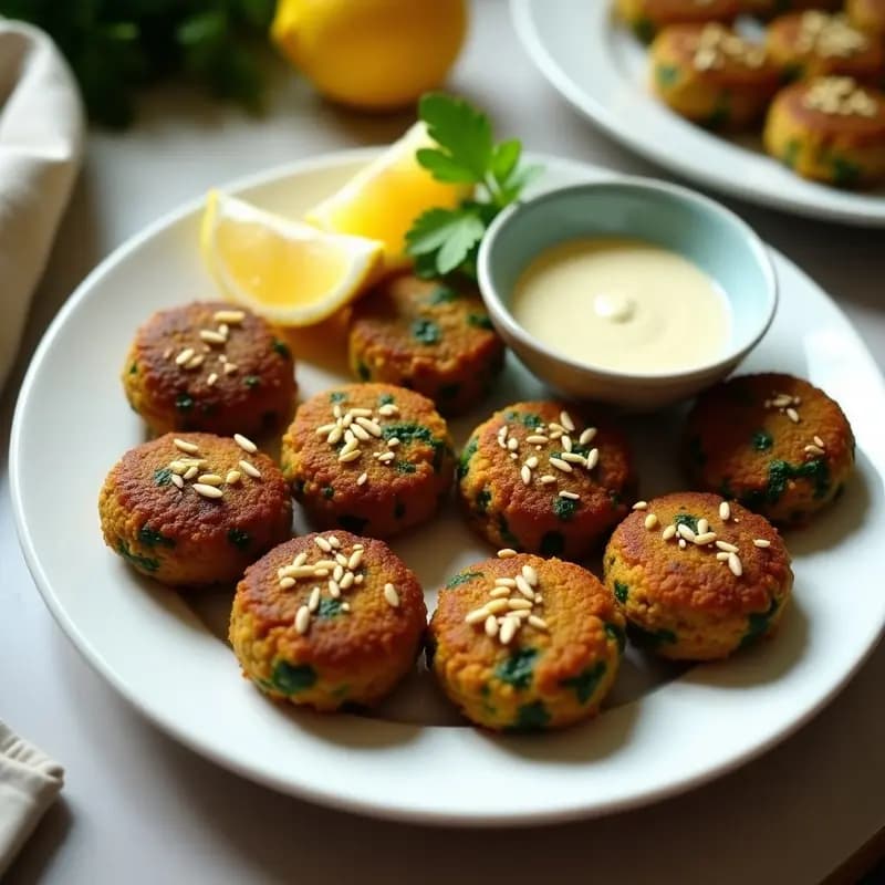Falafel de Lentejas Rojas y Espinacas: Receta Egipcia en Airfryer con Salsa de Ajo
