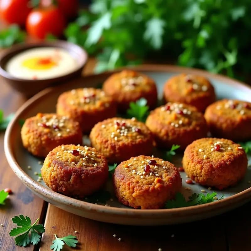 Falafel de Lentejas Rojas y Perejil: Aperitivo Libanés Crispy en Airfryer