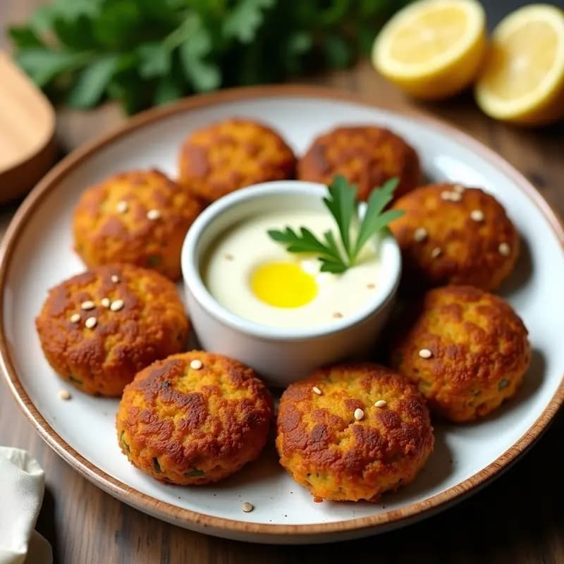 Falafel de Lentejas Rojas con Salsa de Limón y Ajo: Receta Libanesas Sin Freír