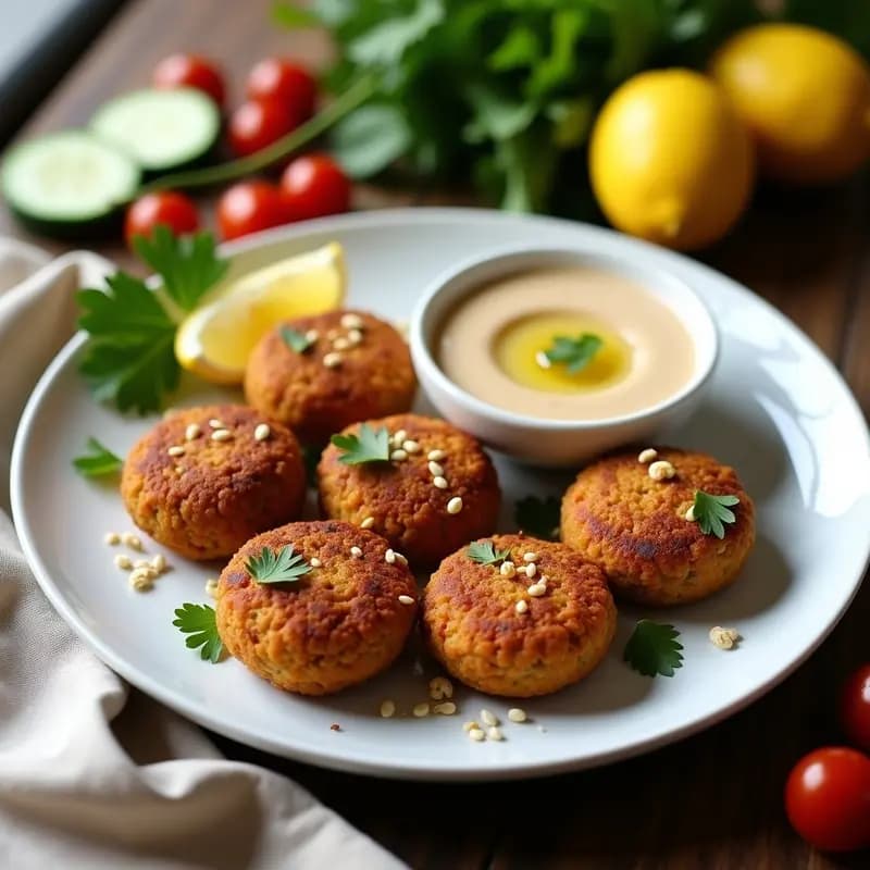 Falafel de Lentejas Rojas con Tahini de Limón: Receta Levyantina en Airfryer y Vegana