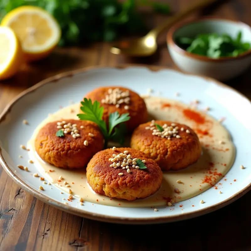 Falafel de Lentejas Rojas con Tahini: Receta Libanesa Crujiente en Sartén Antiadherente