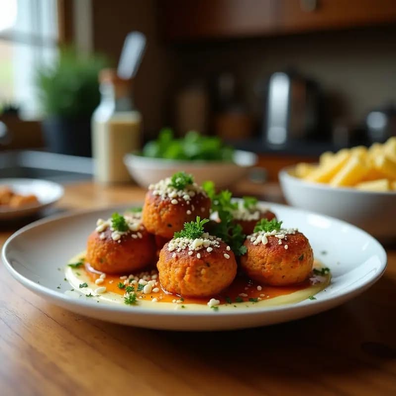 Falafel de Lentejas Rojos con Tahini y Granada: Receta Libanesa Crujiente en Airfryer