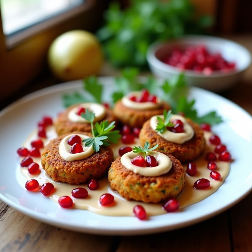 Falafel de Lentejas Rojas con Tahini y Granada: Receta Vegana Libanesa en Thermomix