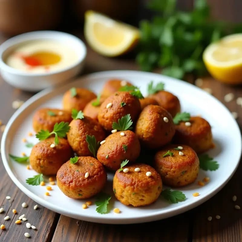 Falafel de Lentejas Rojas con Salsa de Tahini: Receta de Oriente Medio Sin Garbanzos