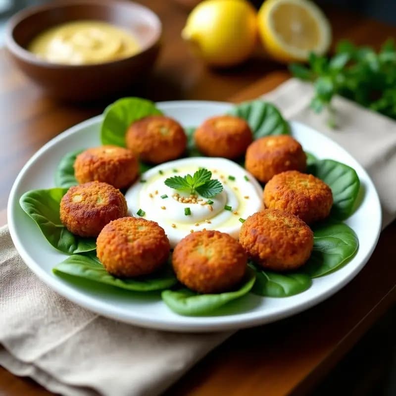 Falafel de Lentejas Rojas con Yogur de Soja: Receta de Oriente Medio Vegana y Crujiente