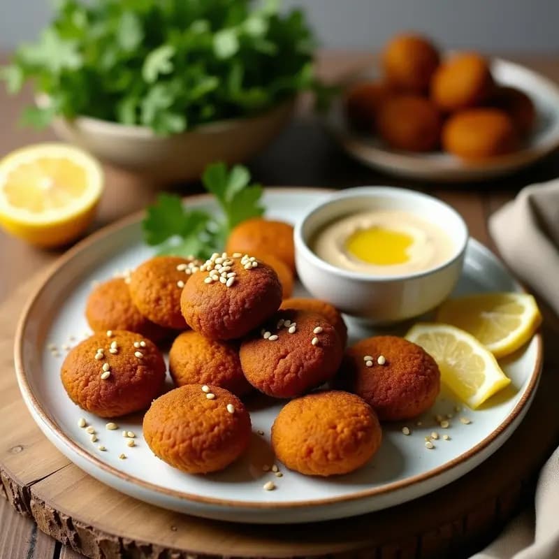 Falafel de Lentejas Rojos con Salsa de Tahini y Limón: Receta Mediterránea en Airfryer