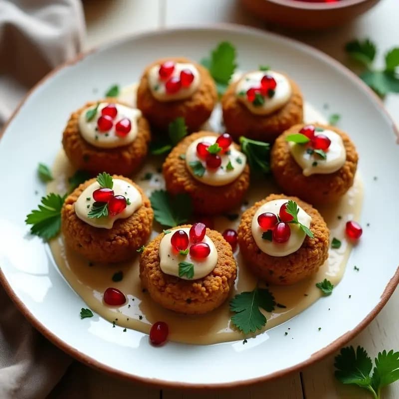 Falafel de Lentejas Rojas con Tahini y Granada: Receta Palestina Crudivegana y Sin Gluten