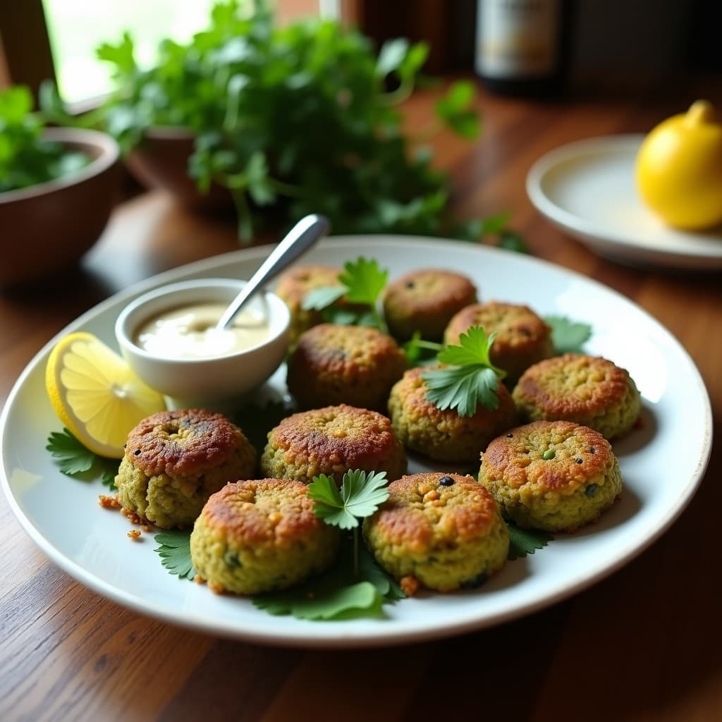Falafel de Lentejas Verdes con Tahini de Limón: Aperitivo Vegano en Airfryer
