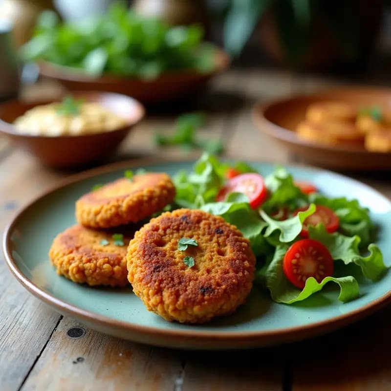 Falafel de Remolacha y Chickpeas: Hamburguesas Veganas en Airfryer con Salsa de Tahini