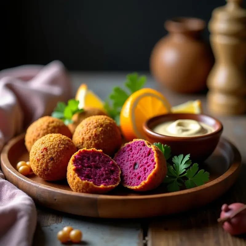 Falafel de Remolacha y Garbanzo: Receta de Oriente Medio con Toque Colorido en Airfryer