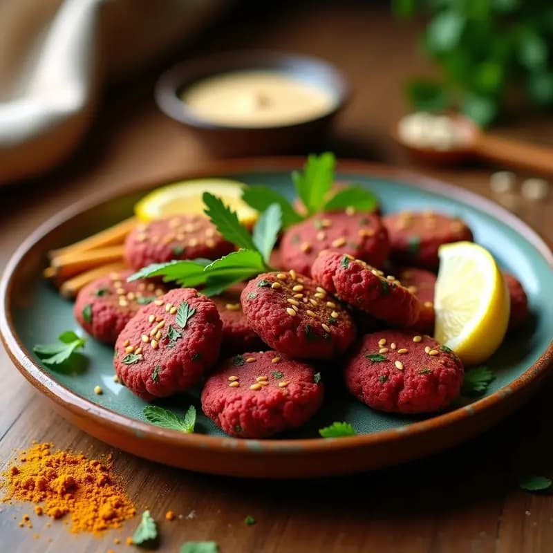 Falafel de Remolacha y Garbanzos al Horno: Receta Egipcia Crujiente y Sin Fritura