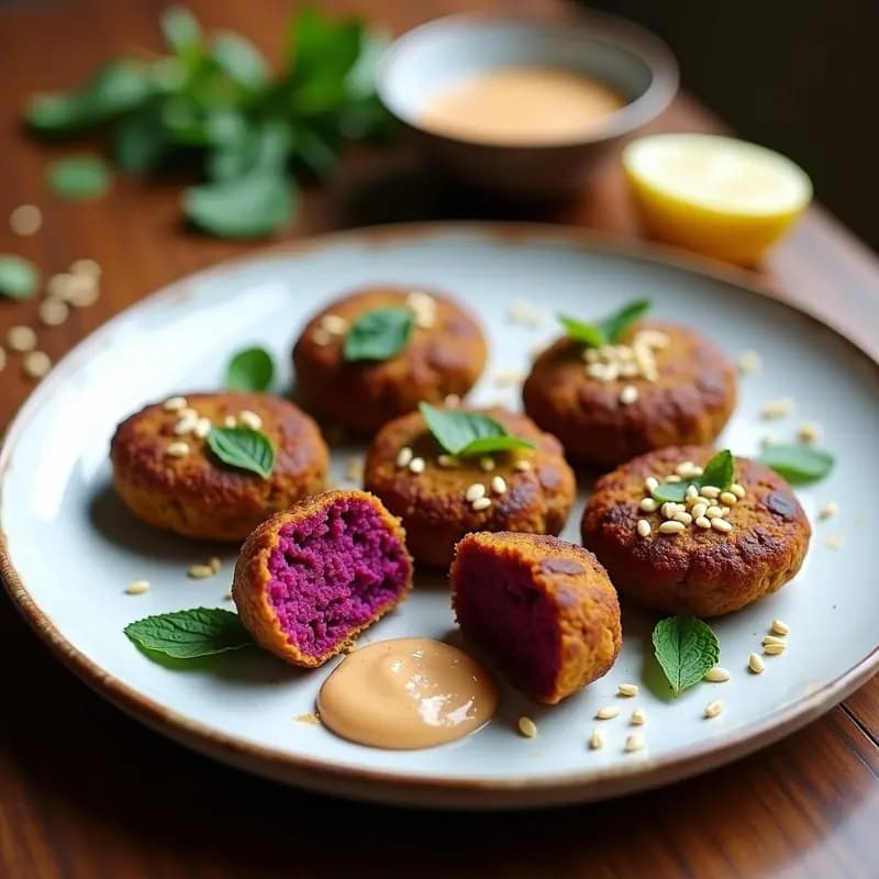 Falafel de Remolacha y Garbanzos: Receta Libanesa Colorida y Sin Gluten