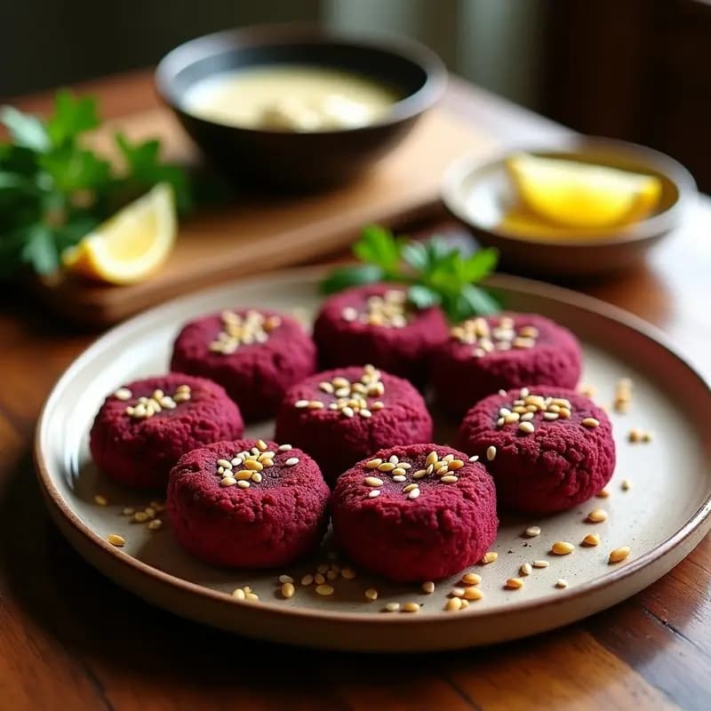 Falafel de Remolacha y Garbanzos: Receta en Olla Lenta Crujiente y Rámica en Color