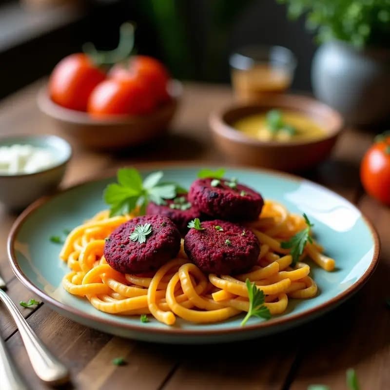 Falafel de Remolacha y Garbanzos: Aperitivo Mediterráneo Colorido y Vegano