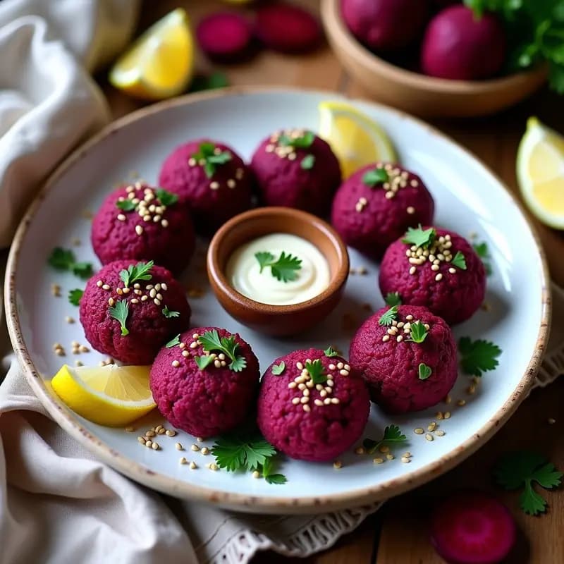 Falafel de Remolacha Morada: Receta de Oriente Medio Crujiente y Colorida