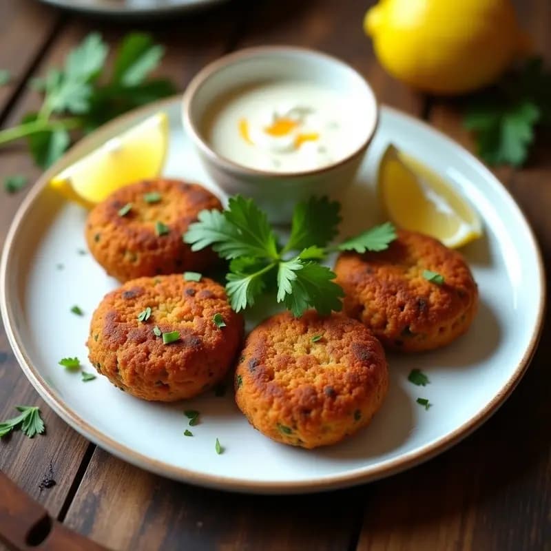 Falafel Libanés con Salsa de Yogur y Tahini: Croquetas Veganas en Airfryer