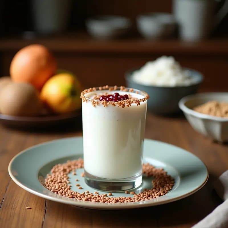 Falooda de Leche de Coco y Semillas de Chía: Bebida India Vegana y Refrescante