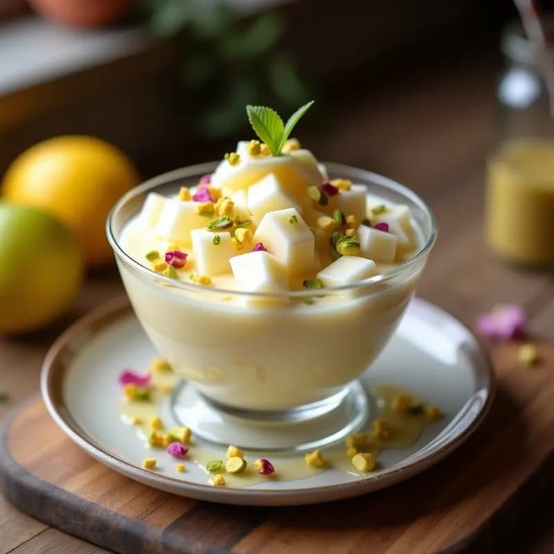 Faloodeh Persa con Rosa Mosqueta y Limón: Helado Tradicional Sin Lácteos