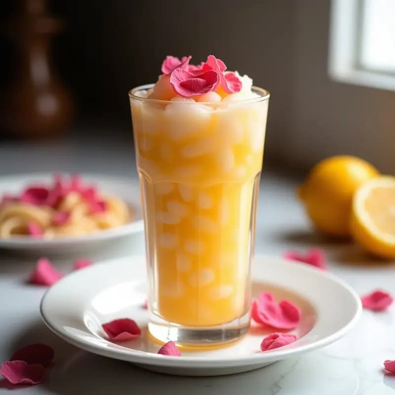 Faloodeh de Rosa y Limón: Postre Persa con Fideos de Arroz y Sirope de Azahar