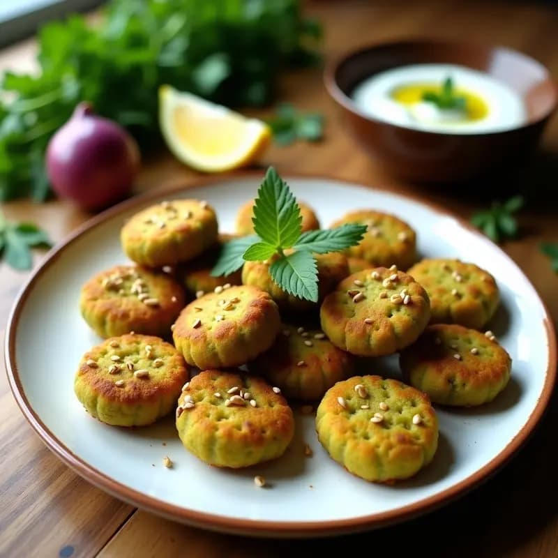 Faltafel de Garbanzos Verdes: Aperitivo de Oriente Medio Crujiente en Airfryer