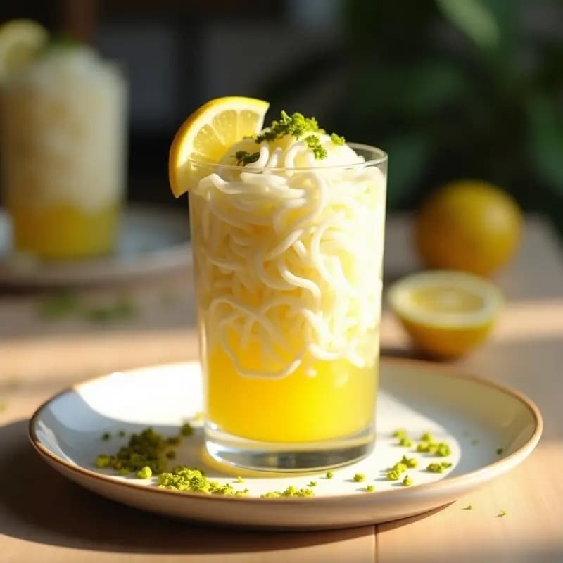Faludeh Persa con Fideos de Arroz y Limón: Postre Refrescante y Sin Lácteos