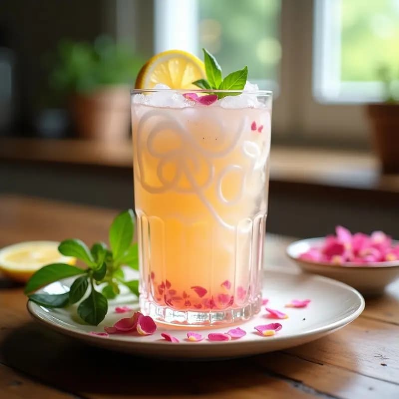 Faludeh de Rosa y Limón: Bebida Persa Refrescante con Semillas de Basílico