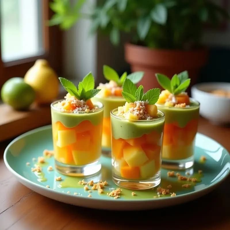 Fantasía de Frutas Tropicales con Salsa de Chile y Lima: Postre Mexicano Picante-Dulce