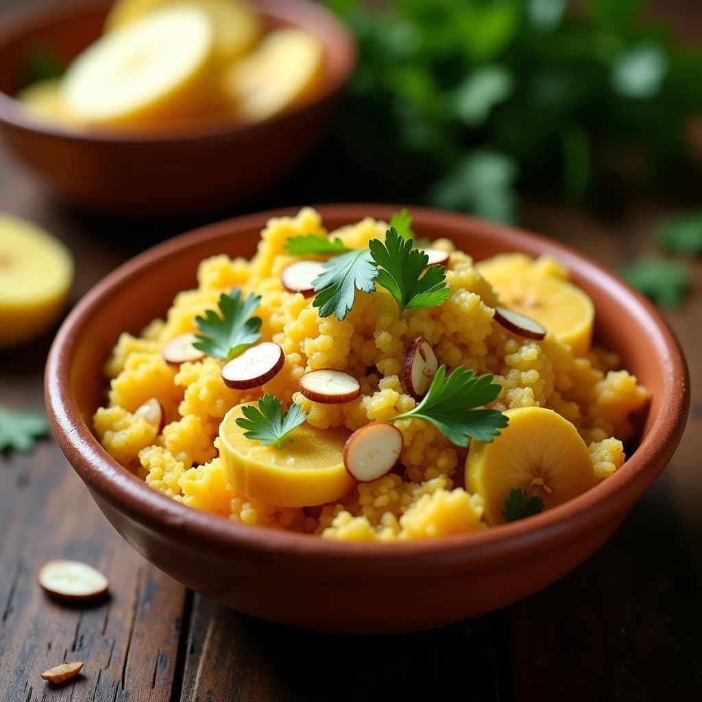 Farofa de plátano macho y bacalao desalado: Receta brasileña crujiente en sartén