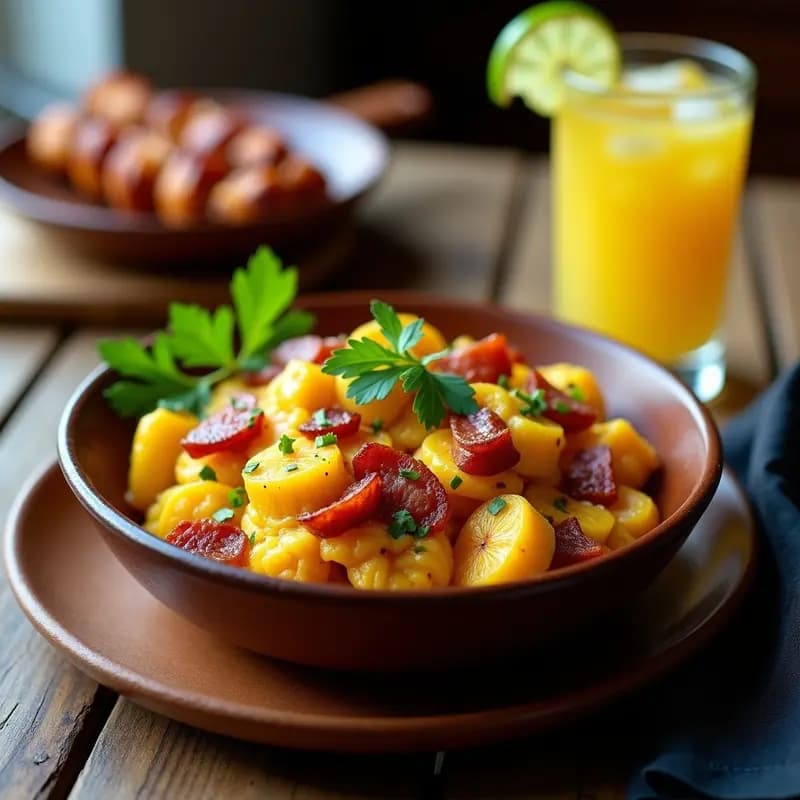 Farofa de Plátano Macho y Bacon: Acompañamiento Brasileiro Crujiente y Dulce-Salado