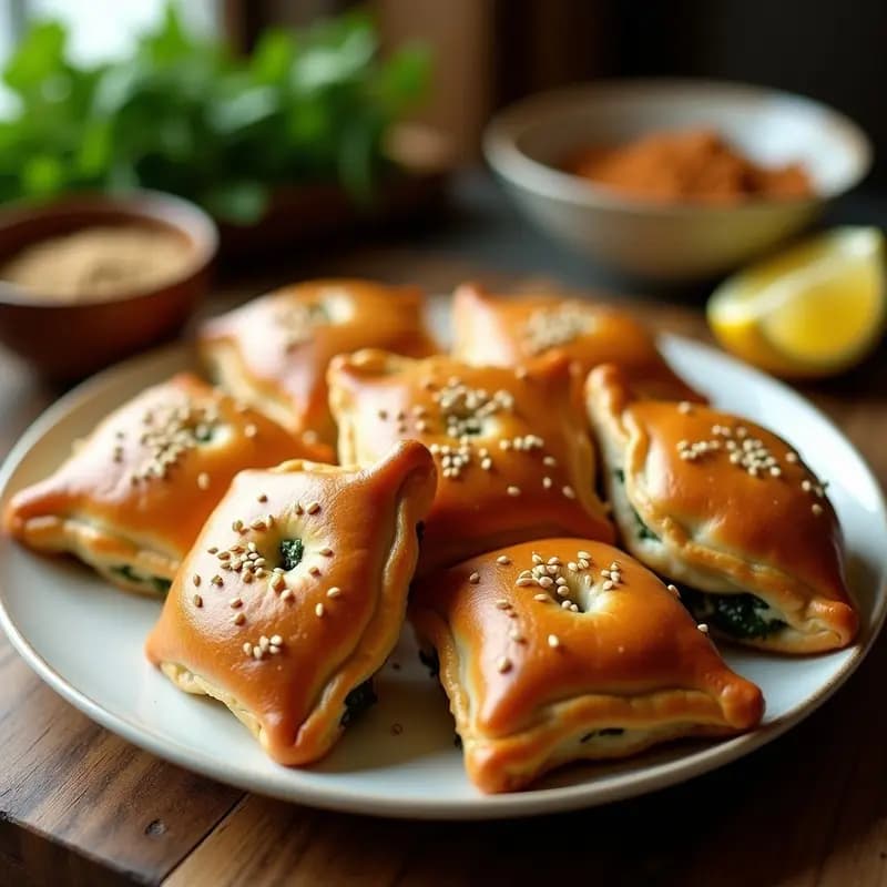 Fatayer de Espinacas y Cebolla Caramelizada: Empanadillas Árabes en Airfryer
