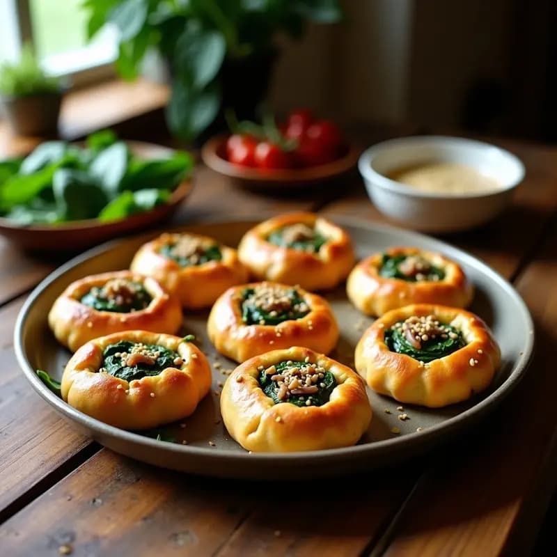Fatayer de Espinacas y Cebolla con Masa de Garbanzo: Aperitivo Líbano Sin Gluten