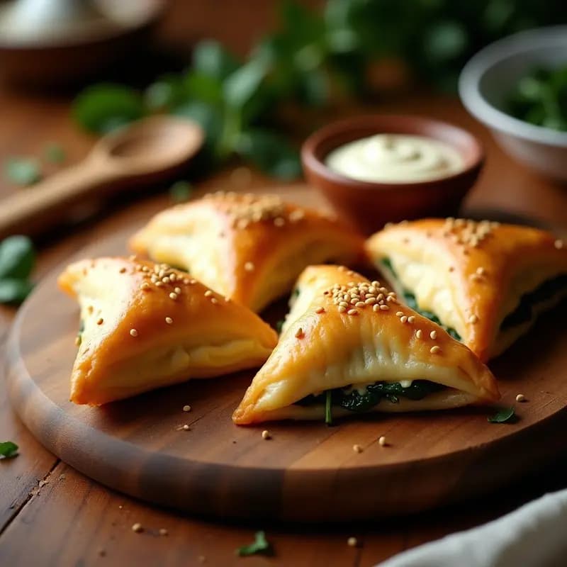 Fatayer de Espinacas y Queso Halloumi: Empanadas Libanesa de Hoja de Masa