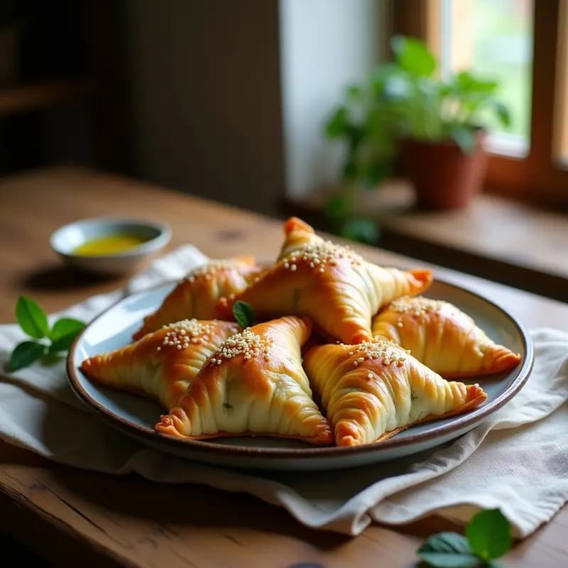 Fatayer de Espinacas y Piñones: Empanadillas Árabes con Toque Libanés