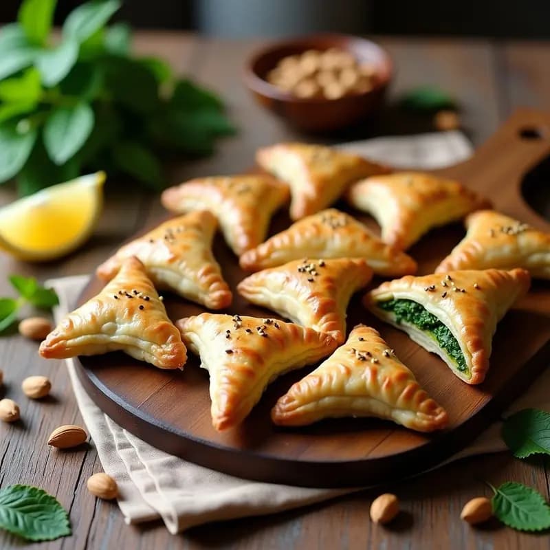 Fatayer de Espinacas y Piñones: Empanadillas Libanesa Veganas con Masa Integral