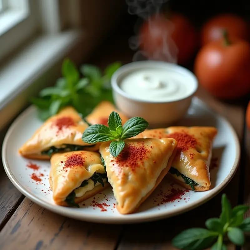 Fatayer de Espinacas y Piñones en Masa de Yogur: Aperitivo Libanés Sin Horno