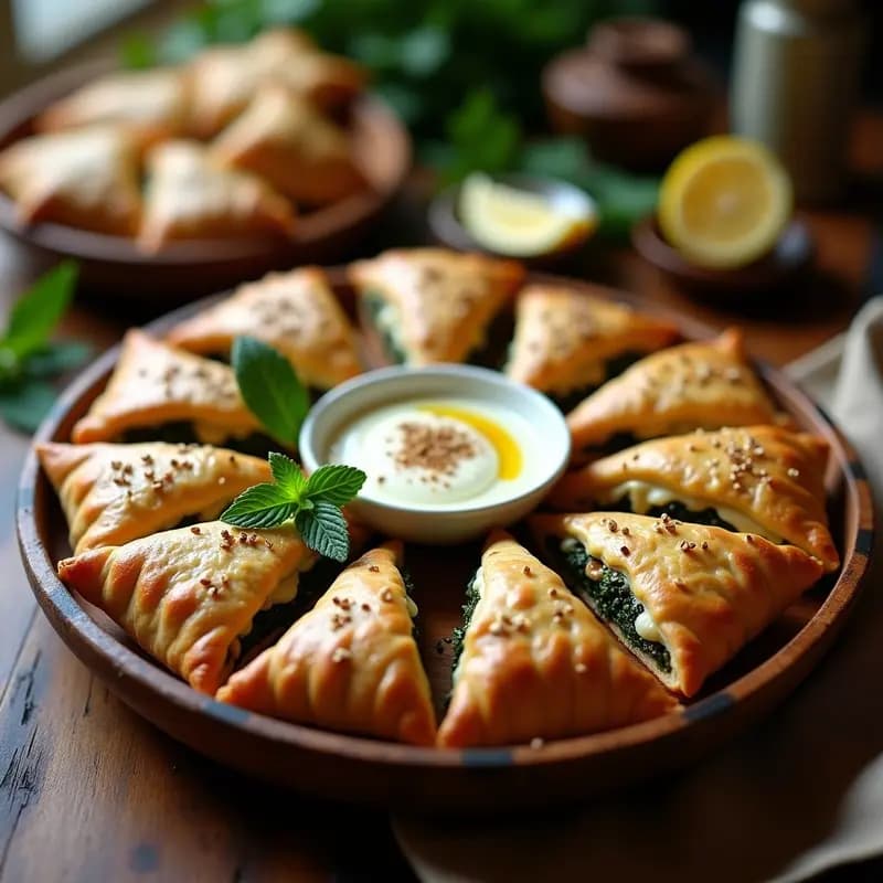 Fatayer de Espinacas y Queso Labneh: Empanadas Libanesas Sin Harina Tradicional