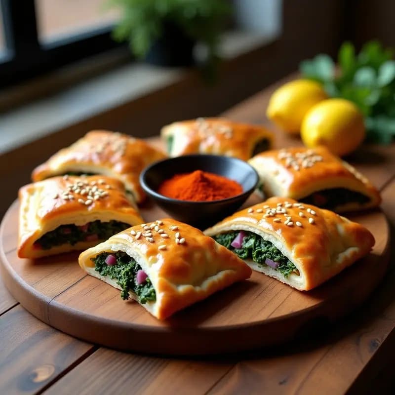 Fatayer de Espinacas y Sumac: Receta Libanesa Crujiente en Airfryer con Toque Ácido