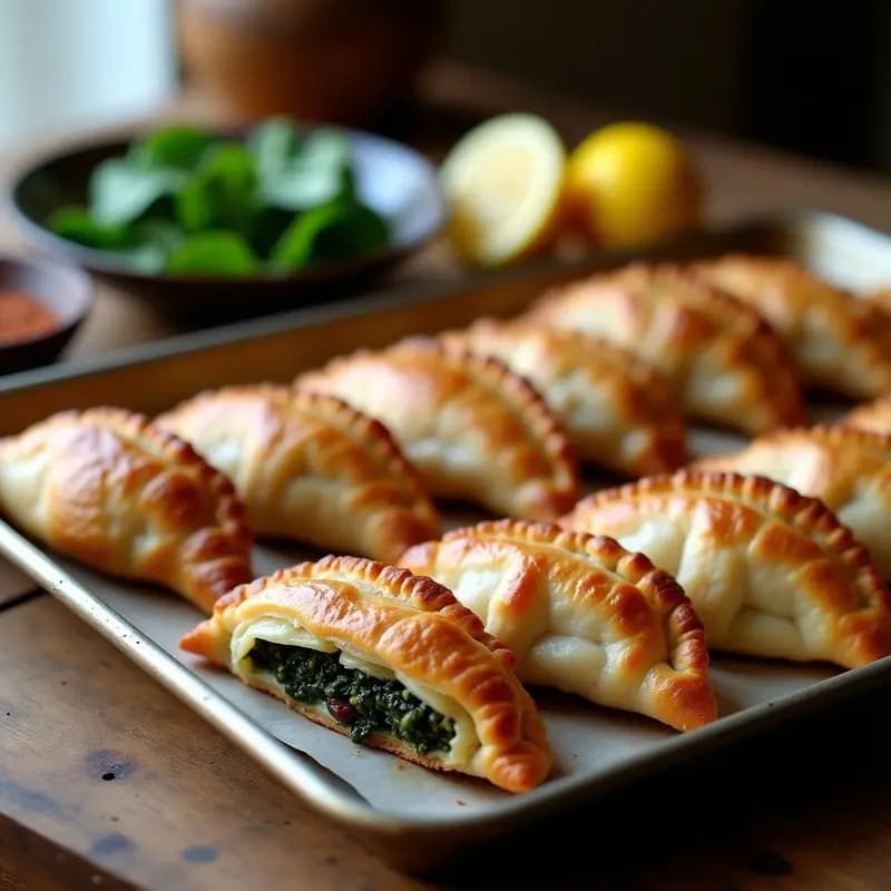 Fatayer de Espinacas y Sumac con Masa Integral: Empanadas Árabes Crujientes en Thermomix