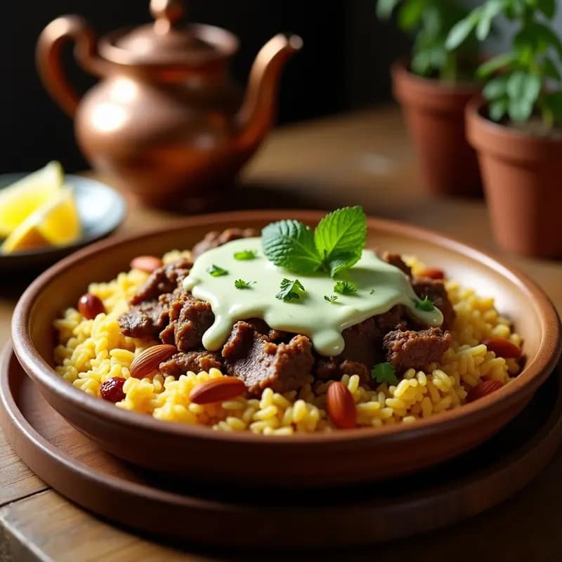 Fattah Egipcia con Arroz y Carne de Cordero: Receta Tradicional para Ocasiones Especiales