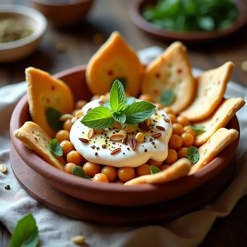 Fatteh de Garbanzos y Yogur: Entrante Libanés con Pan Pita Tostado y Especias